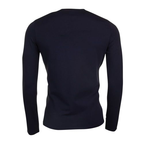 Mens Navy Small Logo L/s T shirt 11013 by Armani Jeans from Hurleys