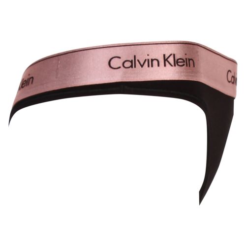 Womens Black/Rose Gold Metallic Band Thong 49979 by Calvin Klein from Hurleys