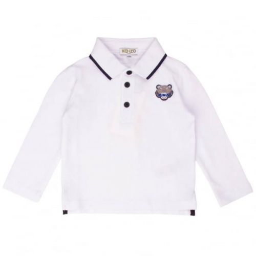 Boys Optic White Polo 2 L/s Polo Shirt 18287 by Kenzo from Hurleys