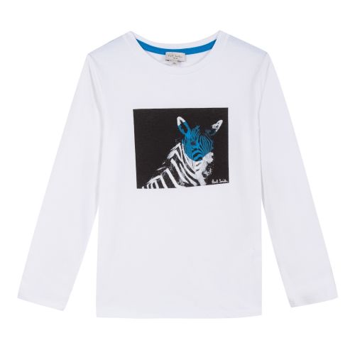 Boys White Stanley L/s T Shirt 32625 by Paul Smith Junior from Hurleys