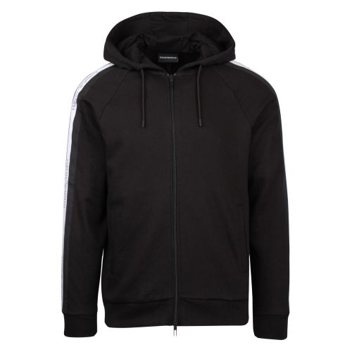 Mens Black Branded Trim Hooded Zip Through Sweat Top 55535 by Emporio Armani from Hurleys