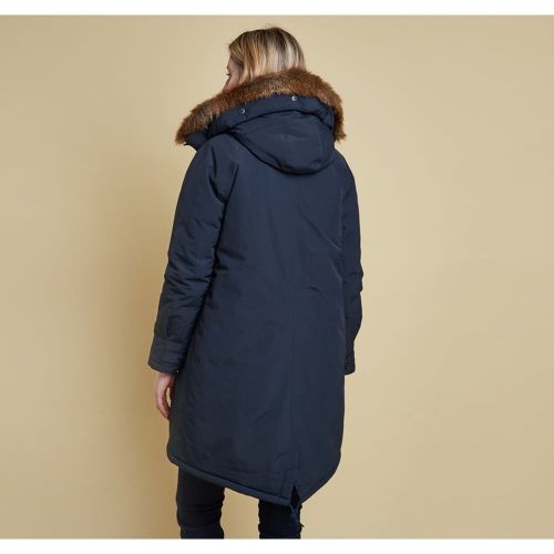 Heritage Womens Navy Emmot Hooded Parka 12516 by Barbour from Hurleys
