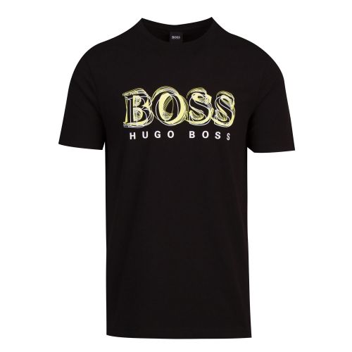 Athleisure Mens Black Tee 4 Logo S/s T Shirt 73589 by BOSS from Hurleys