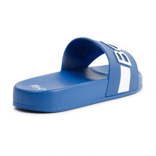 Boys Electric Blue Branded Logo Slides (30-41) 104145 by BOSS from Hurleys