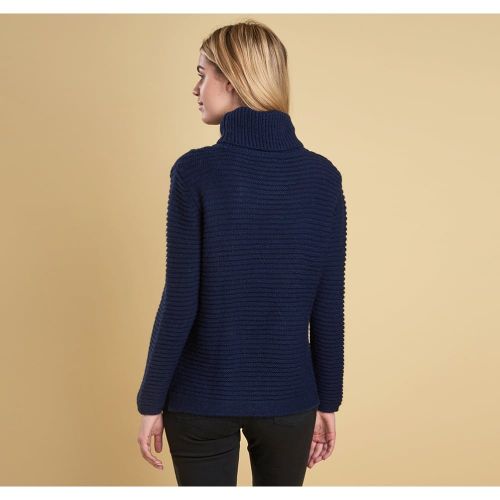 Lifestyle Womens Navy Court Roll Collar Knitted Jumper 12501 by Barbour from Hurleys
