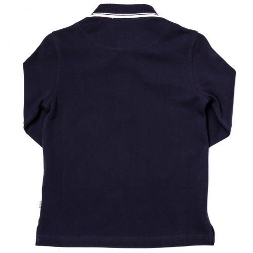 Boys Navy Small Logo Tipped L/s Polo Shirt 65423 by BOSS from Hurleys