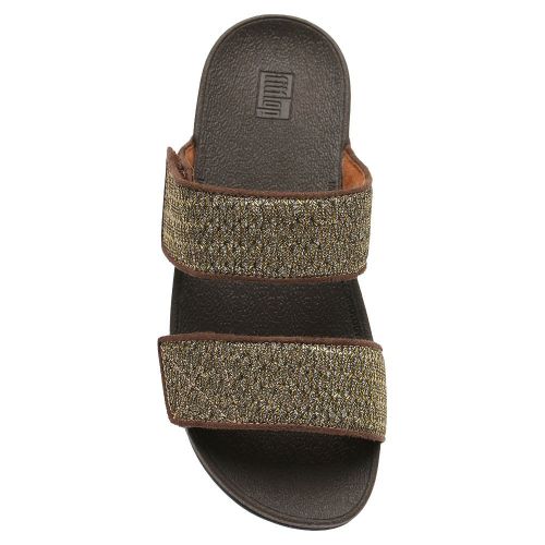 Womens Bronze Mina Glitter Weave Slides 92371 by FitFlop from Hurleys