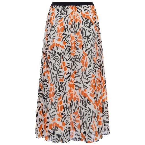 Womens Summer White Multi Afra Crinkle Pleated Midi Skirt 86717 by French Connection from Hurleys