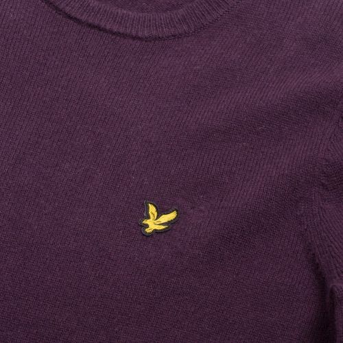 Mens Deep Plum Lambswool Crew Neck Knitted Top 33307 by Lyle & Scott from Hurleys