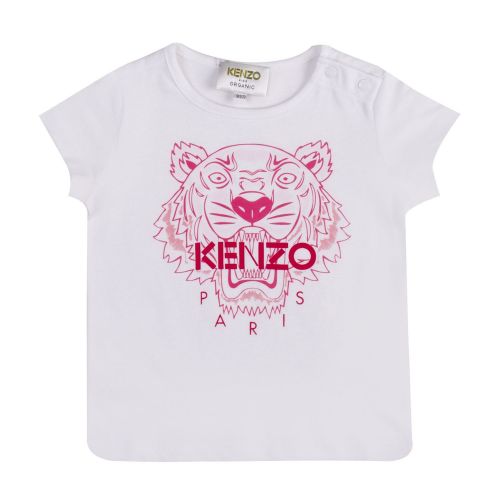 Baby White/Pink Tiger S/s T Shirt 80600 by Kenzo from Hurleys