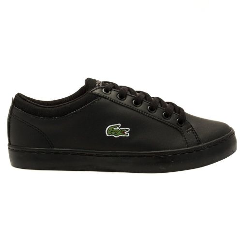 Junior Black Straightset Trainers (2-5) 62686 by Lacoste from Hurleys