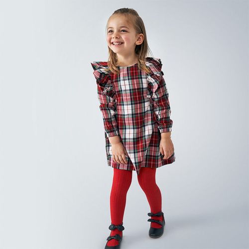 Girls Red Plaid Frill Dress 74840 by Mayoral from Hurleys