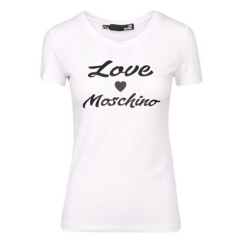 Womens Optical White Logo S/s T Shirt 110549 by Love Moschino from Hurleys