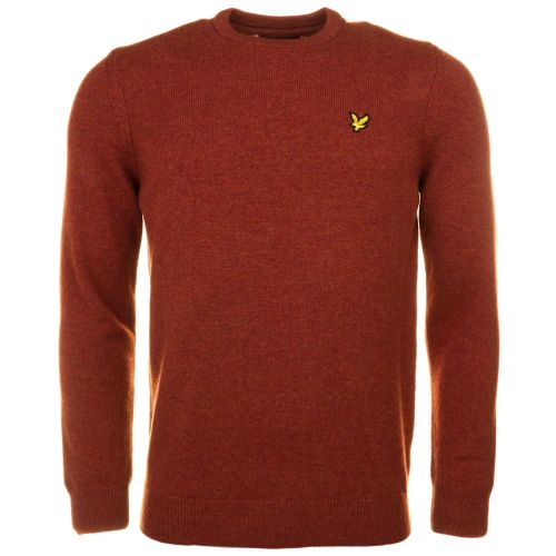 Mens Burnt Redwood Lambswool Knitted Jumper 64900 by Lyle and Scott from Hurleys