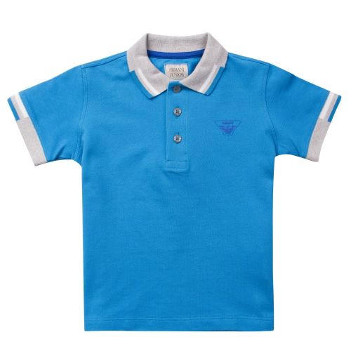 Boys Blue Small Logo S/s Polo Shirt 19736 by Armani Junior from Hurleys