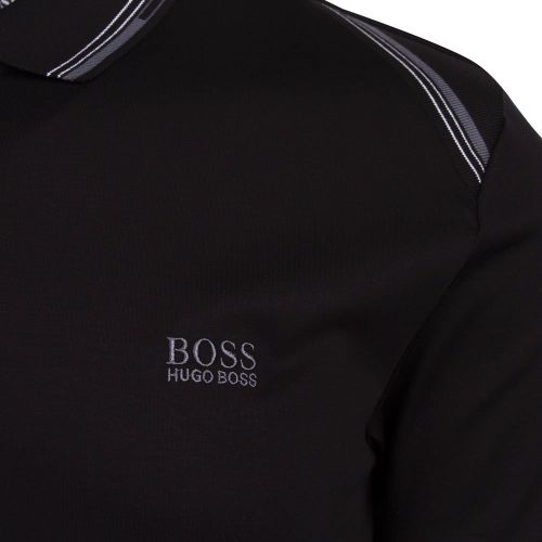 Athleisure Mens Black Paule 1 Tipped Slim Fit S/s Polo Shirt 81766 by BOSS from Hurleys