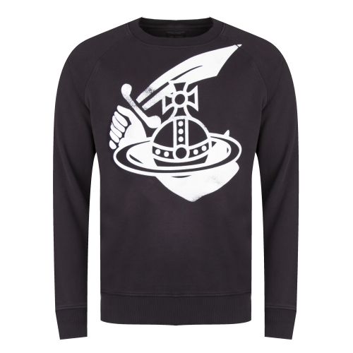 Anglomania Mens Black Classic Large Logo Crew Sweat Top 29563 by Vivienne Westwood from Hurleys