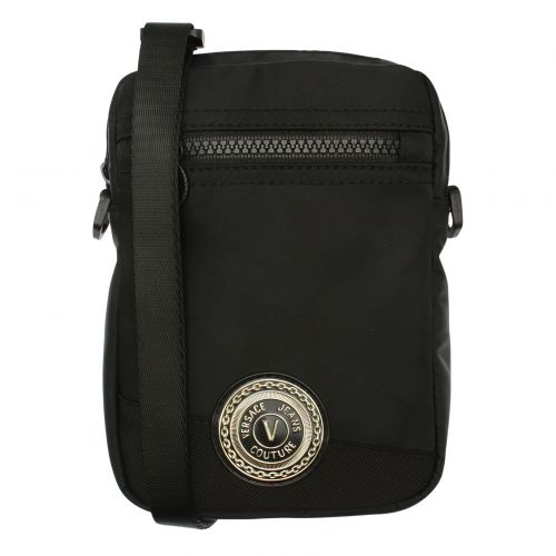 Mens Black Logo Emblem Small Crossbody Bag 84724 by Versace Jeans Couture from Hurleys