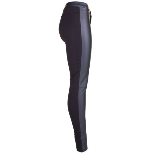 Womens Black Nell PU Panel Leggings 62910 by Forever Unique from Hurleys
