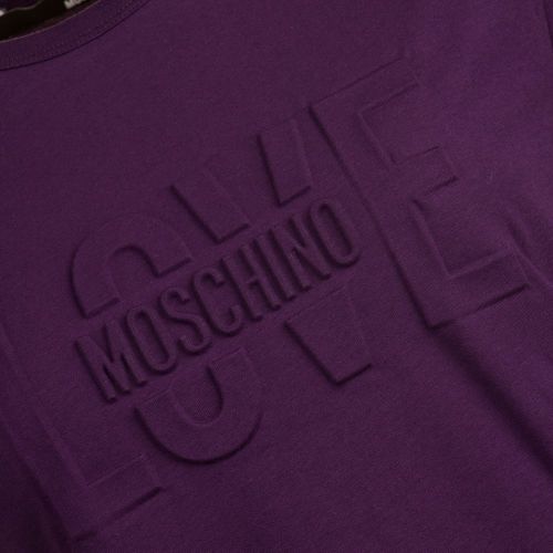 Womens Violet Embossed Logo S/s T Shirt 15652 by Love Moschino from Hurleys