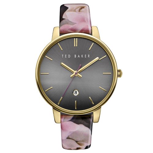 Womens Black & Floral Porcelain Rose Patterned Strap Watch 68728 by Ted Baker from Hurleys