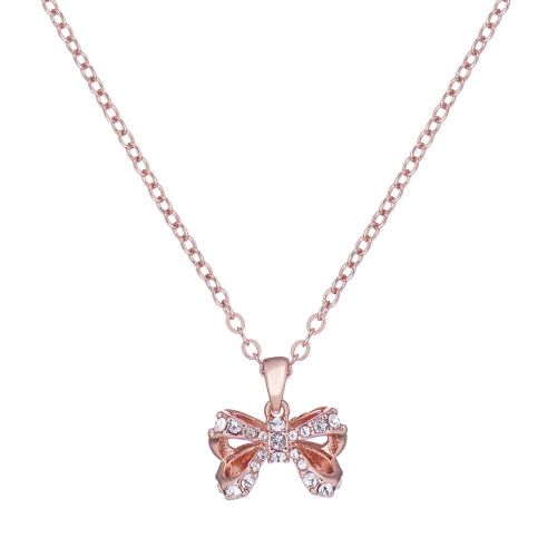 Womens Rose Gold/Crystal Crestra Petite Bow Pendant Necklace 93473 by Ted Baker from Hurleys