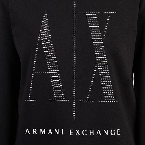 Womens Black Stud Icon Sweat Top 108093 by Armani Exchange from Hurleys