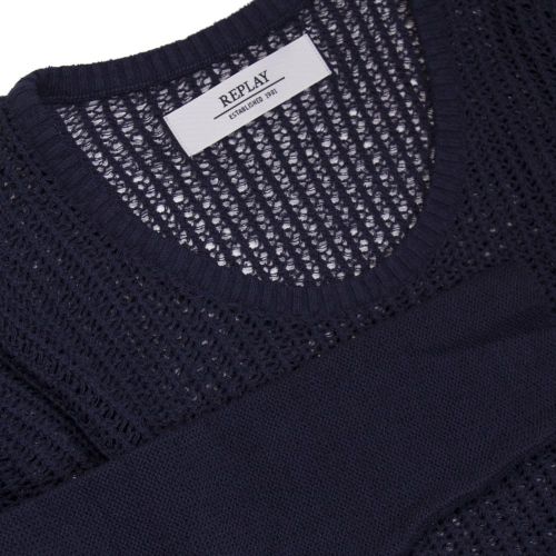 Womens Deep Blue Cold Shoulder Knitted Jumper 24824 by Replay from Hurleys
