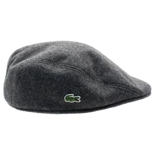 Mens Grey Wool Flat Cap 61841 by Lacoste from Hurleys
