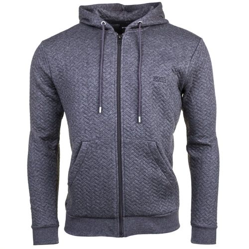 Mens Medium Grey Loungewear Quilted Hooded Sweat Top 68342 by BOSS from Hurleys