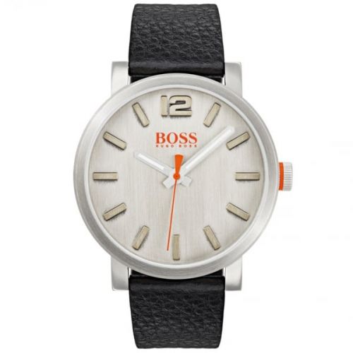 Mens Black & Silver Bilbao Leather Strap Watch 18871 by BOSS from Hurleys
