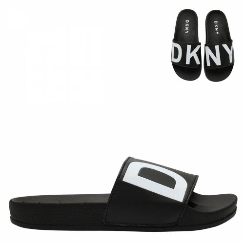 DKNY Girls Black Logo Slides (30-37) | Hurleys