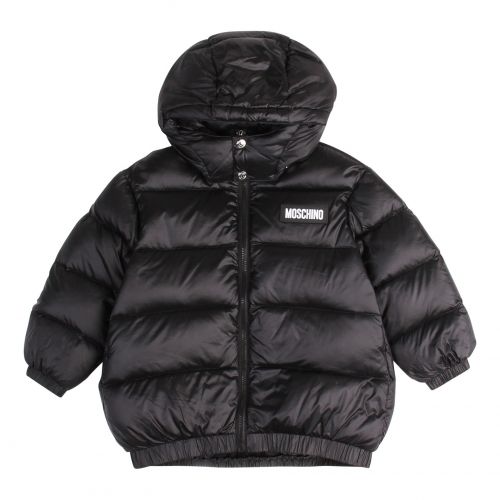 Boys Black Oversized Padded Coat 76140 by Moschino from Hurleys