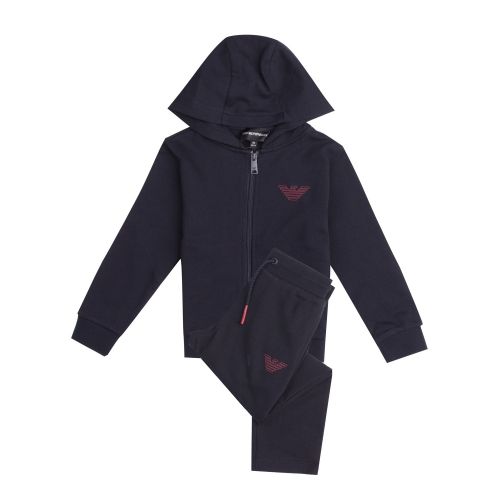 Boys Black Logo Hooded Tracksuit 27982 by Emporio Armani from Hurleys
