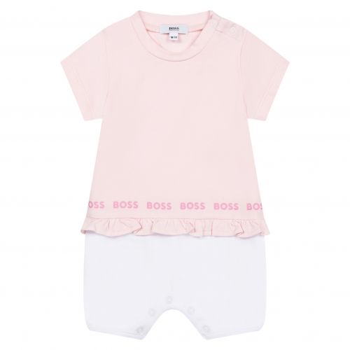 Girls Pale Pink Baby Bloomers Romper 102596 by BOSS from Hurleys