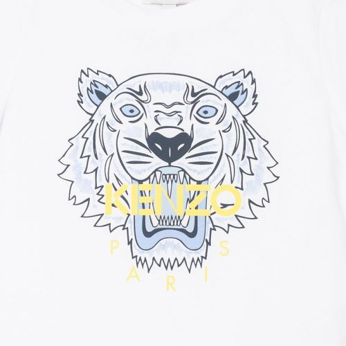 Boys White/Blue Core Tiger S/s T Shirt 102626 by Kenzo from Hurleys