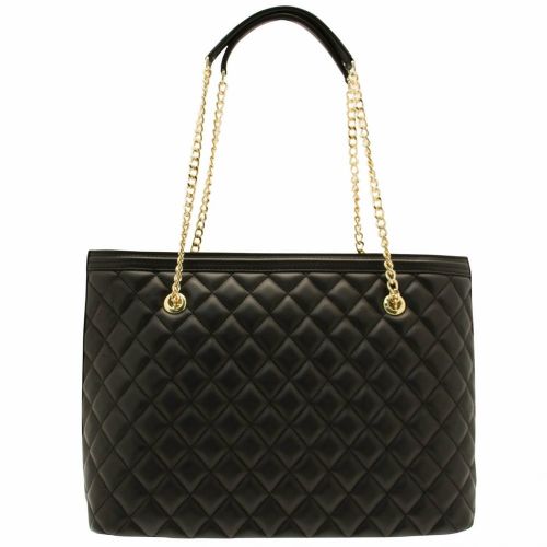 Womens Black Quilted Logo Shopper Bag 17979 by Love Moschino from Hurleys