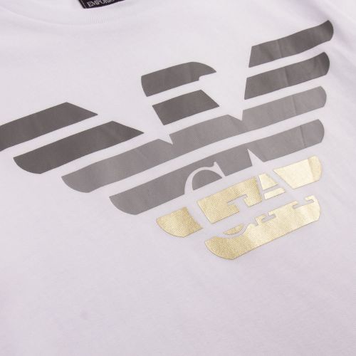 Boys White Branded S/s T Shirt 77643 by Emporio Armani from Hurleys