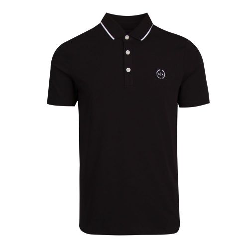 Mens Black Tipped Regular Fit S/s Polo Shirt 89809 by Armani Exchange from Hurleys