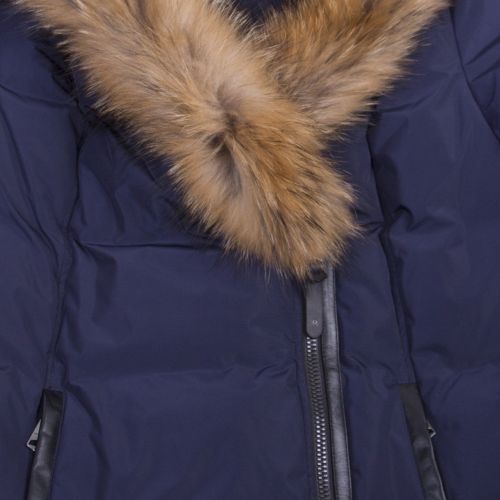 Womens Navy/Natural Adali Fur Hooded Down Jacket 50165 by Mackage from Hurleys
