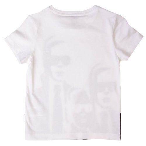Boys White Karl Print S/s Tee Shirt 65679 by Karl Lagerfeld Kids from Hurleys