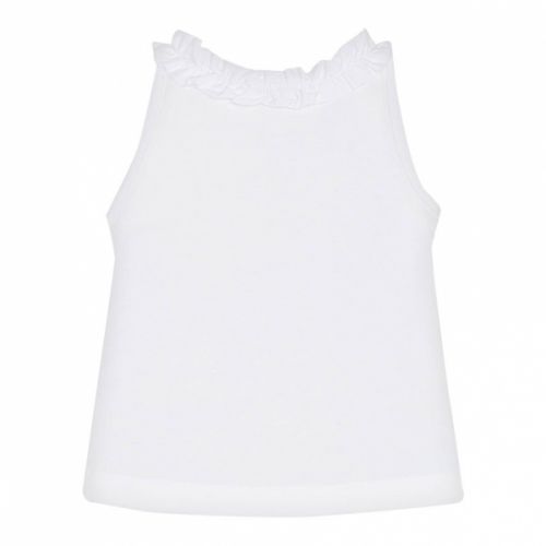Girls White Tucan Frill Tank Top 58337 by Mayoral from Hurleys