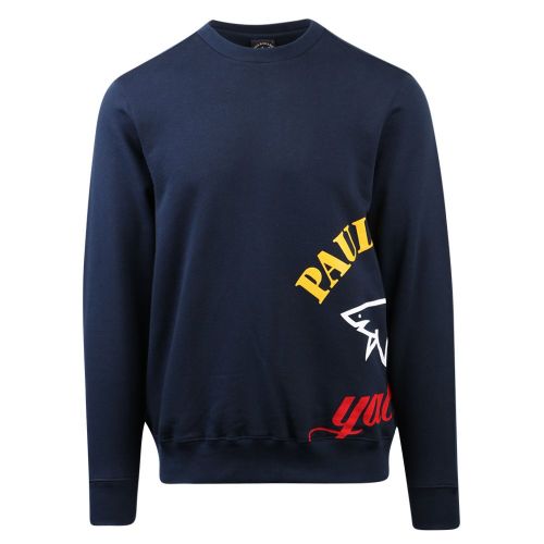 Mens Navy Large Side Tri Logo Sweat Top 107945 by Paul And Shark from Hurleys