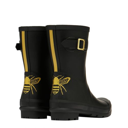 Joules Boots Womens Black/Gold Molly Mid Welly