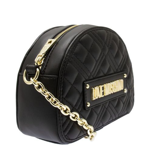 Womens Black Diamond Quilted Half Dome Crossbody Bag 82198 by Love Moschino from Hurleys
