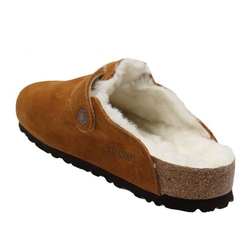 Womens Brown Mink Suede Boston Fur Shearling Sandals 92407 by Birkenstock from Hurleys