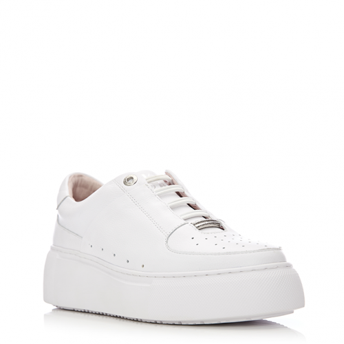 Womens White Albie Trainers 99437 by Moda In Pelle from Hurleys