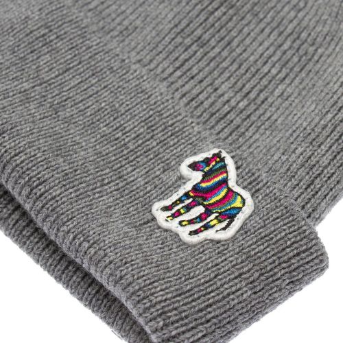 Mens Grey Melange Zebra Knitted Beanie Hat 80163 by PS Paul Smith from Hurleys