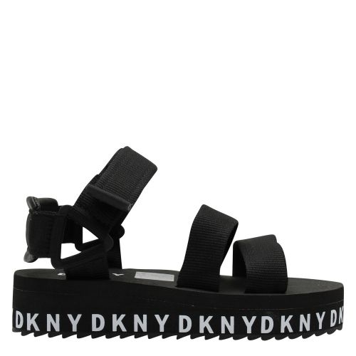 Girls Black Branded Flatform Sandals (30-37) 55862 by DKNY from Hurleys