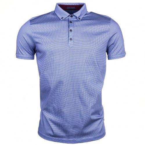 Mens Bright Blue Angelo Printed S/s Polo Shirt 61539 by Ted Baker from Hurleys